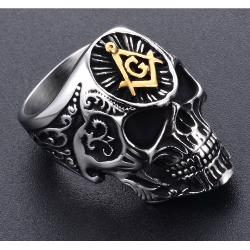 Skull rings Gothic Skull Vintage Silver Black Gold Titanium Steel Men's Punk Jewelry Fashion Ring Skull Ring