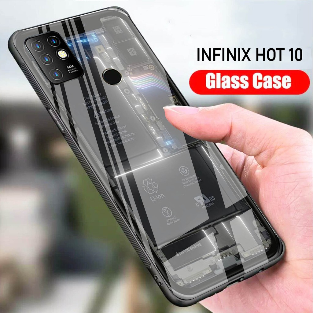 [H07] Softcase Glass Kaca Infinix Hot 10 - Casing Hp Infinix Hot 10 - Case Hp Infinix Hot 10