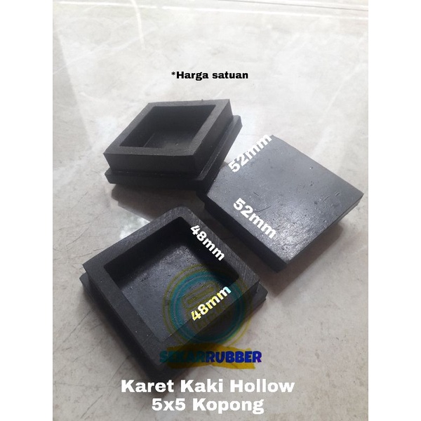 Karet Kaki Meja Kursi Rak Besi Hollow 5x5 Kopong Sepatu Hollow