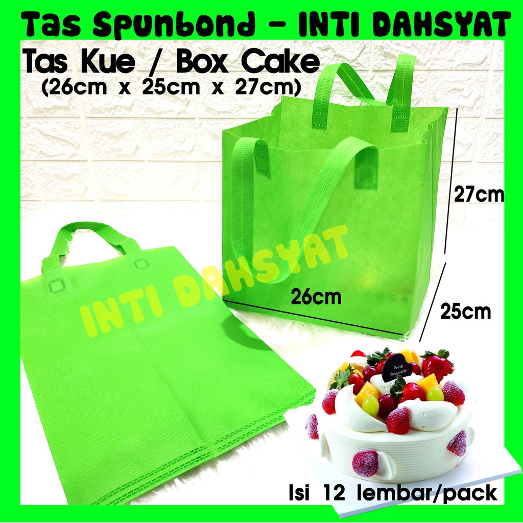 

Tas Kue / Box Cake Spunbond Goodie Bag Size 25 (isi 12lembar) 26cm x 25cm x27cm Tas Nasi Kotak Box