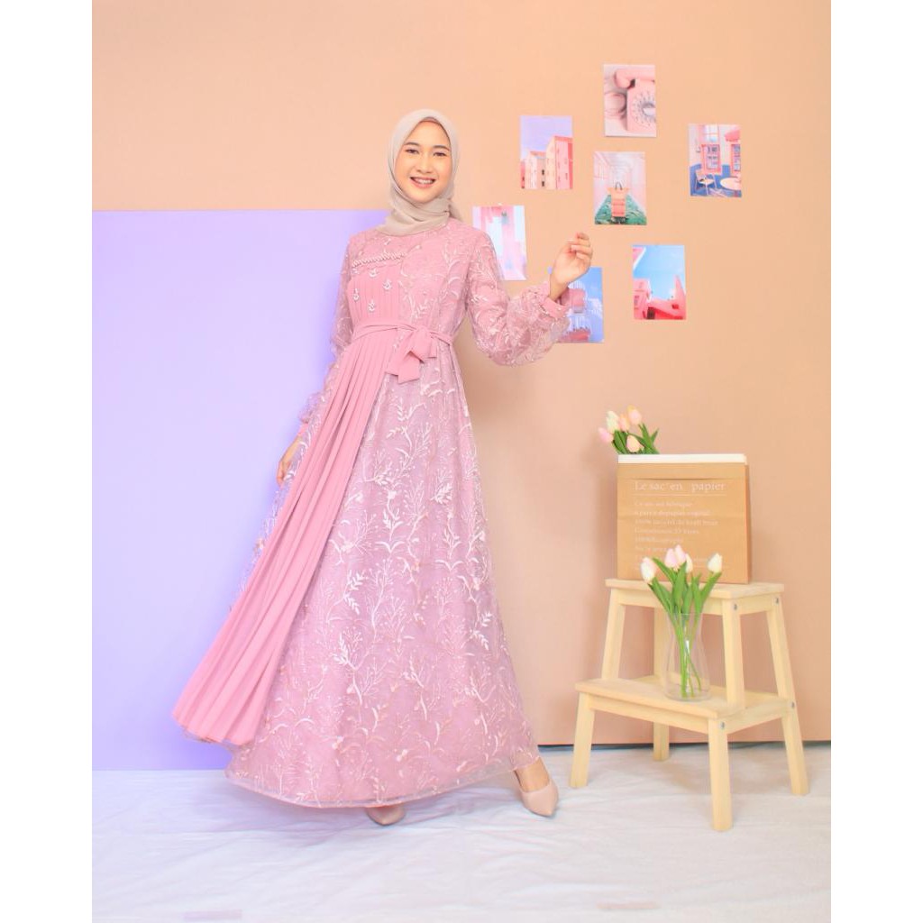 GAMIS TERBARU BAHAN TILE/ GAMIS BRIDESEMED SERAGAMAN NIKAHAN
