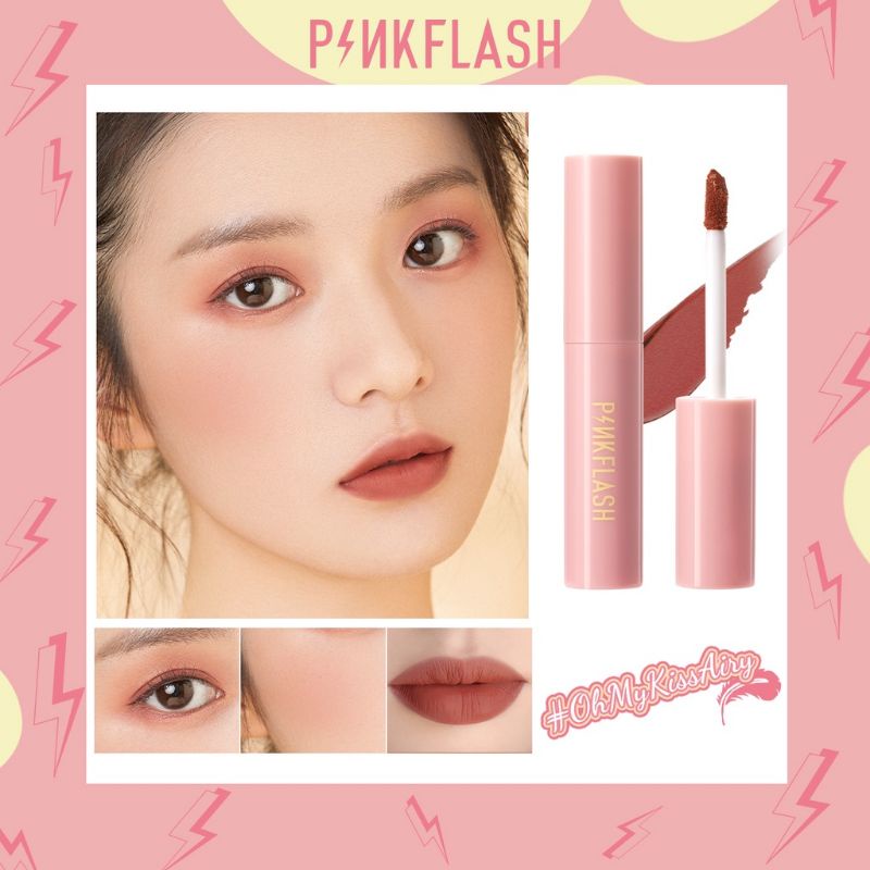 PINKFLASH OhMyKissAiry Kiss Air Matte Liquid Lipstick Waterproof Lip &amp; Cheek Tint Double Use Cruel