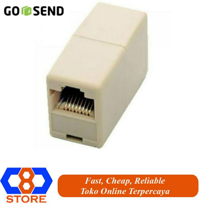 BAREL RJ45 SAMBUNGAN RJ45 SAMBUNGAN LAN COUPLER RJ45 FEMALE FEMALE