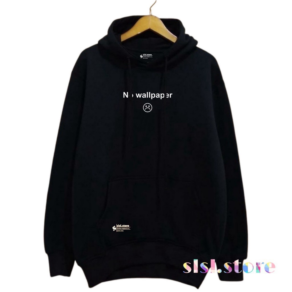 Sweater Hoodie Jumper Pria Distro No Walpaper Hodie Unik Lagi Viral Katun Flece Hitam Pekat Premium Terbaru 2022