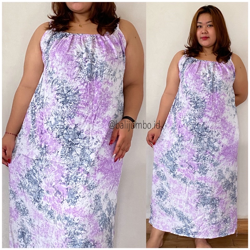 BAJU TIDUR PANJANG LONG DRESS TALI LD 130CM MUAT MODEL BB 85-90KG DASTER BALI JUMBO XXL ADEM