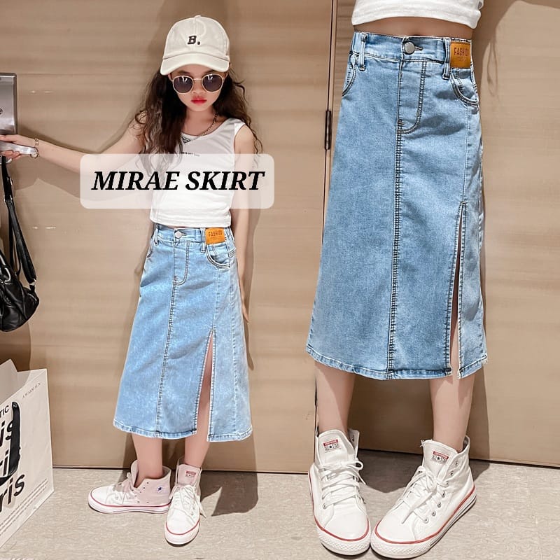 BAJUKIDDIE MIRAE SKIRT ROK JEANS JINS DENIM ANAK REMAJA PEREMPUAN KOREA IMPORT FASHION CASUAL CEWEK