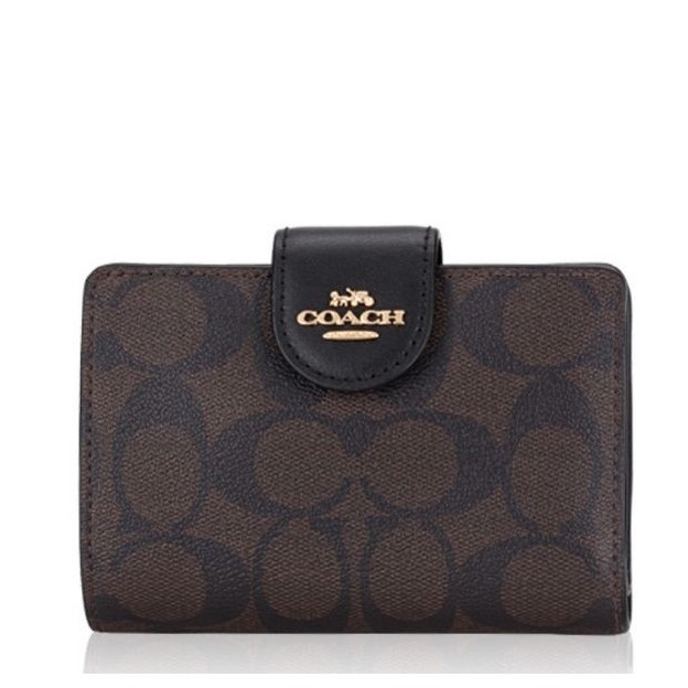 Coach Medium Corner Zip Wallet In Signature Canvas(C0082)