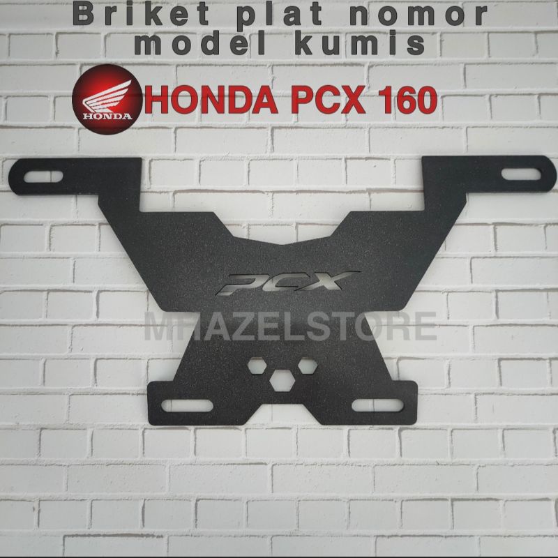 Briket dudukan plat nomor motor honda all new pcx 160 up model kumis