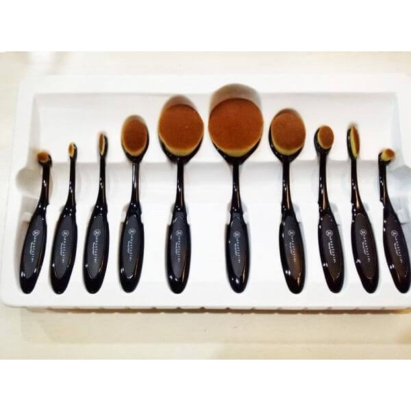 [ isi 10 ] Anastasia Oval Brush Set 10 in 1 - BRUSH MAKEUP - KUAS MAKEUP ISI 10