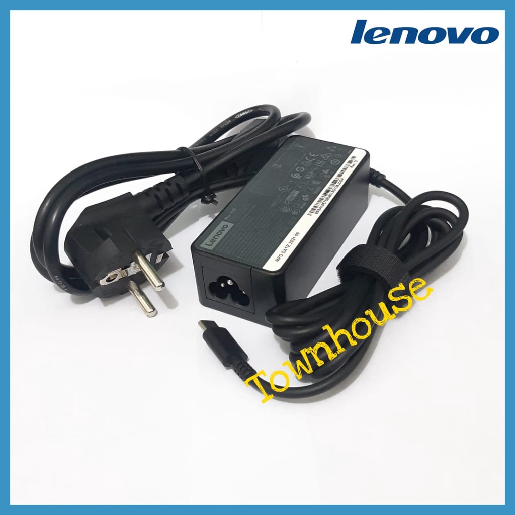 Adaptor Laptop  USB C Tipe 45W untuk Lenovo Chromebook C330 S330 C340 S340 100e 300e Seri 500e ThinkPad T480 T480s T580 T580s