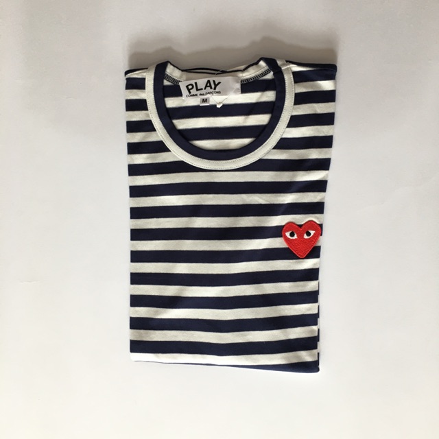 Comme Des Garcons (CDG) Play Long Sleeve Navy Stripe Original Women M