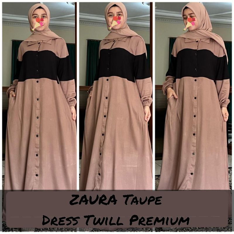 NONI Dress || Gamis Kombinasi || Gamis Twill Premium || Gamis big size || PB 140 cm