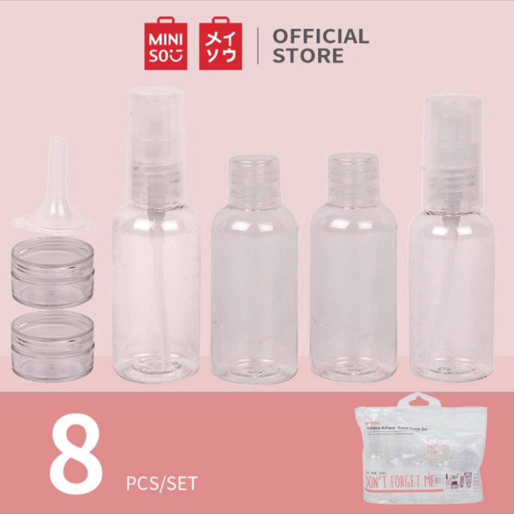 MINISO BOTTLE TRAVEL 8PCS PPORTABLE BOTOL TRAVEL SET