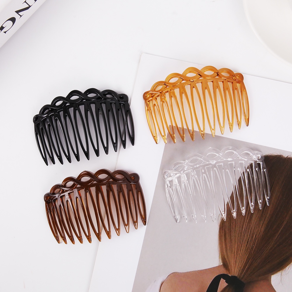 7.5 cm Rambut Garpu Sisir Sisir Sisi Rambut Plastik Gigi Lurus Tenun Efek Berbentuk Penyisipan Klasik Retro Gigi Tajam Plat Aksesoris Rambut French Eight