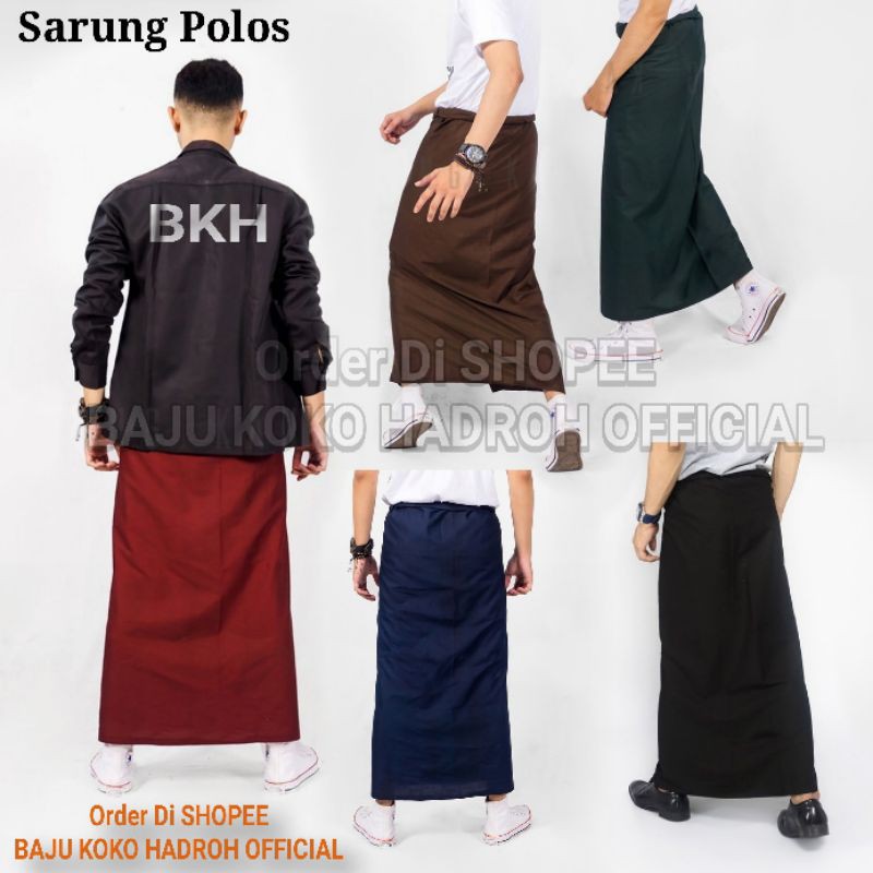 DISKON Sarung Polos Katun Premium Hamer - Nyaman Lembut Halus - Alat Sholat Pria - Sarung Gus azmi