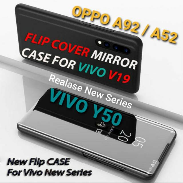 FLIP COVER MIRROR Standing VIVO V19 Y50 OPPO A92 A52 2020