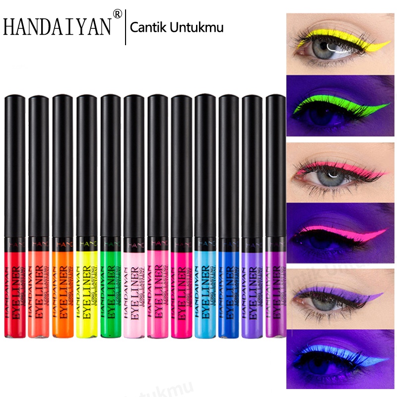 Handaiyan UV Fluorescen Liquid Eyeliner Pencil Glowing  Art Paint Halloween Party Fancy Dress Beauty Makeup Tool 12 Colors