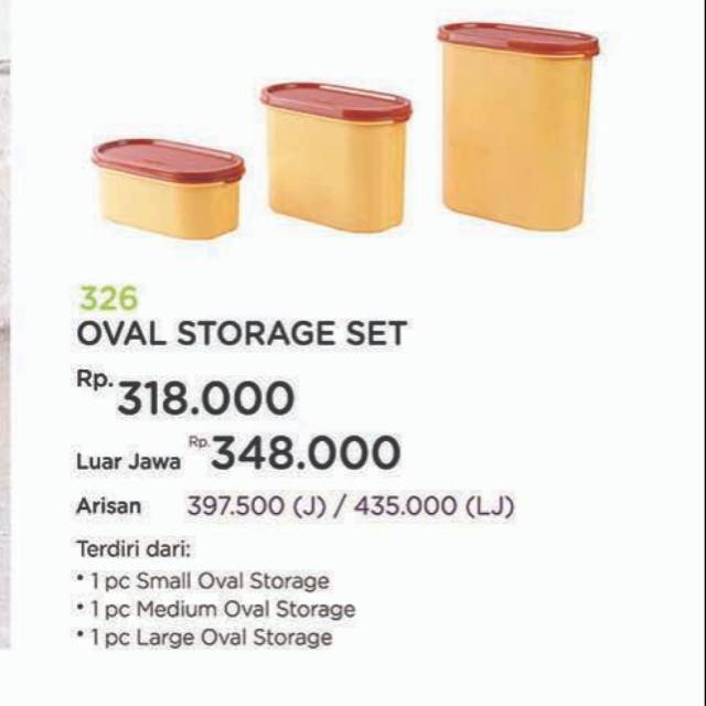 Oval storage set by tulipware