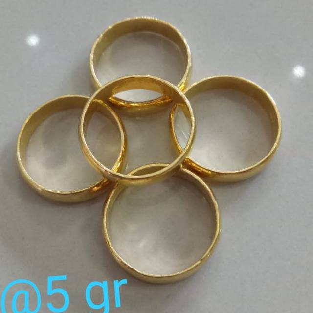 acc Cincin bola rotan polos berat 5gram emas 24karat kadar 99.9 %