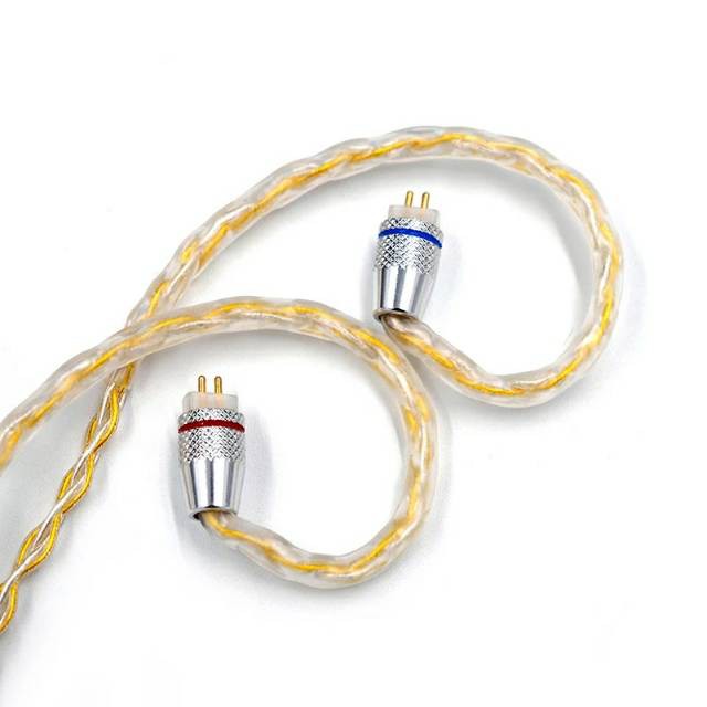 Kabel Upgrade KZ Earphones Gold Silver Mixed Upgrade Cable Pin B / C / MMCX