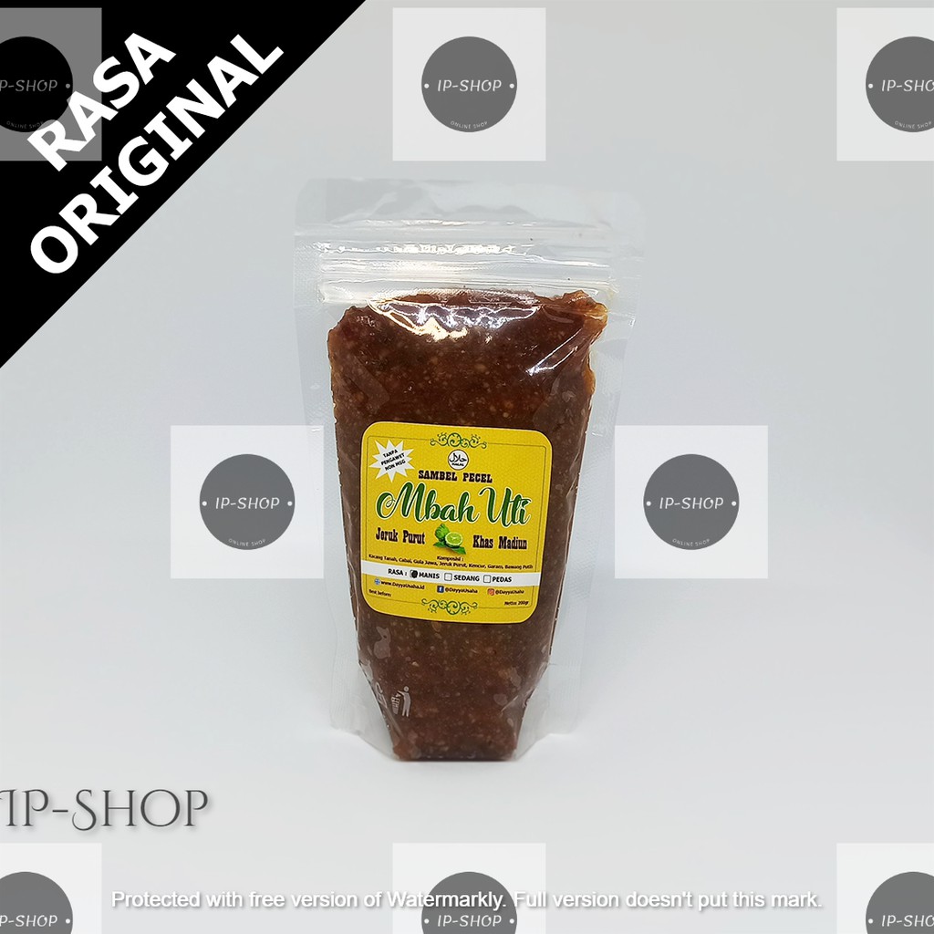 

[RASA Original ] Sambal Sambel Bumbu Pecel Madiun cap MBAH UTI 200gr - Tidak Pedas