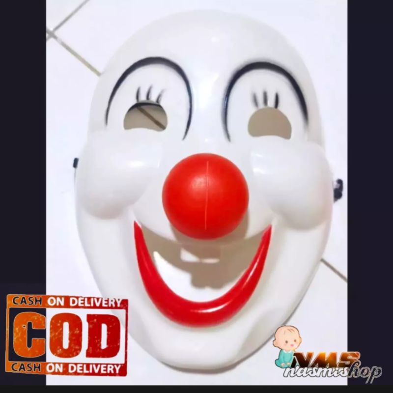 topeng badut lucu bahan nalus nyaman dipakai/ bisa untuk anak anak dan dewasa