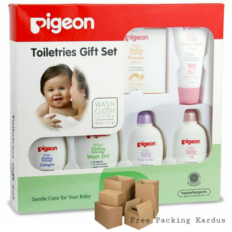 PIGEON TOILETRIES GIFT SET 6 in 1 Paket Perawatan &amp; Perlengkapan Mandi Bayi KADO / GIFT SET PIGEON