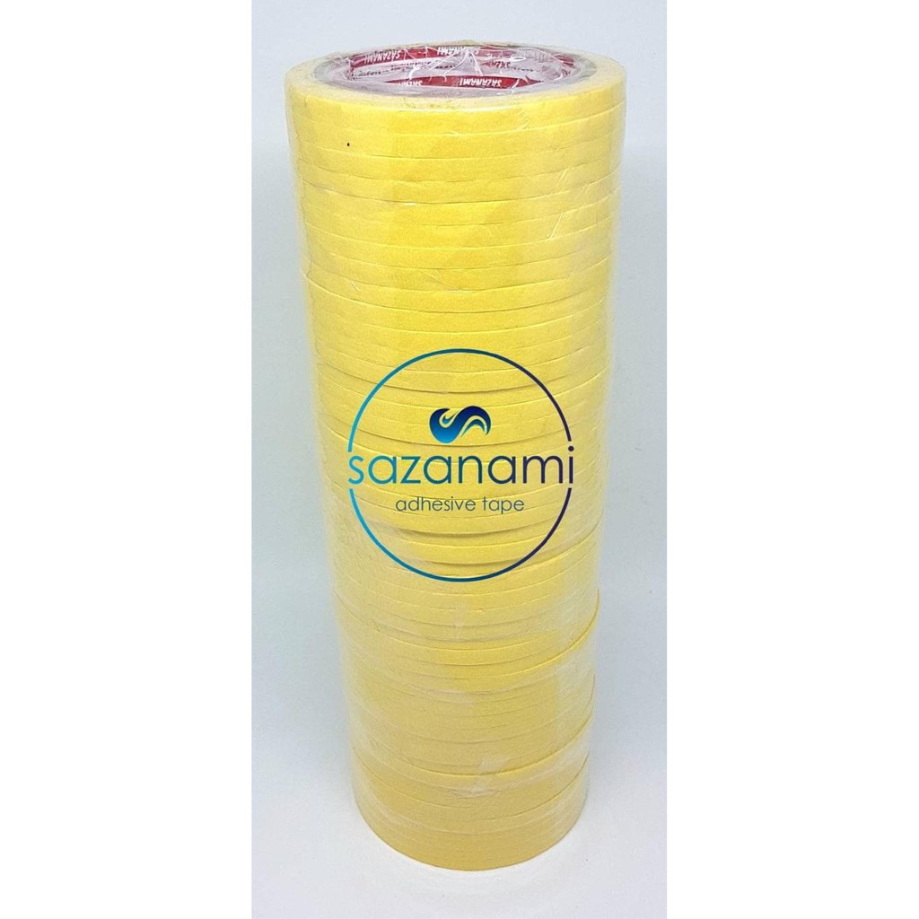 

TERMURAH SATU PACK 48 ROLL Lakban Kertas Masking Tape 6mm x 21m Sazanami ISI 48 ROLL