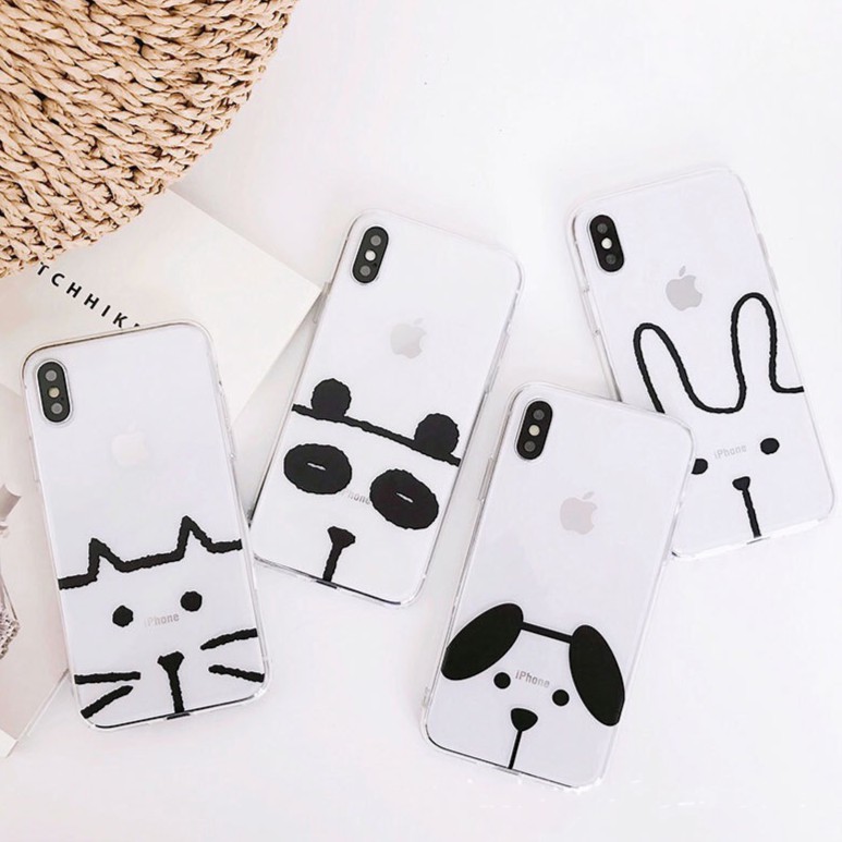 Kartun Hewan kecil yang lucu Transparan Casing Belakang