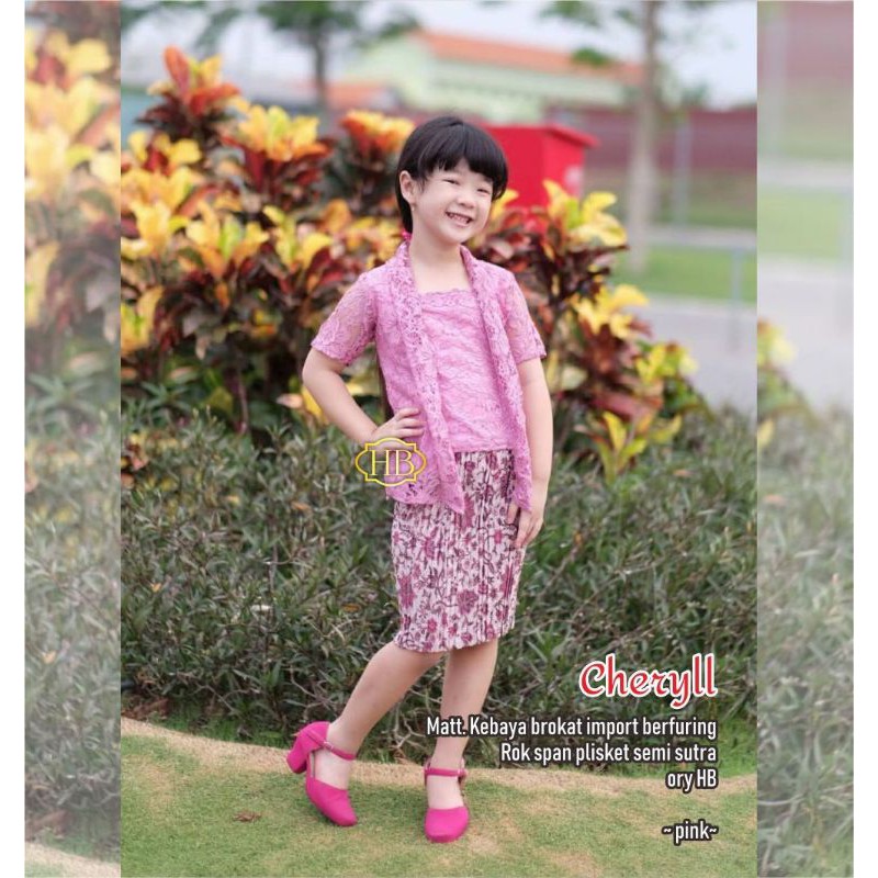 SET KEBAYA ANAK SEMISUTRA PLISKET