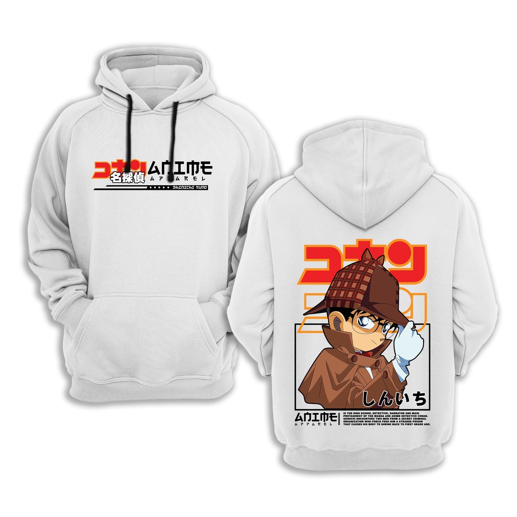 HOODIE ANIME KUDO DETEKTIF CONAN SINICHI PREMIUM PLASTISOL