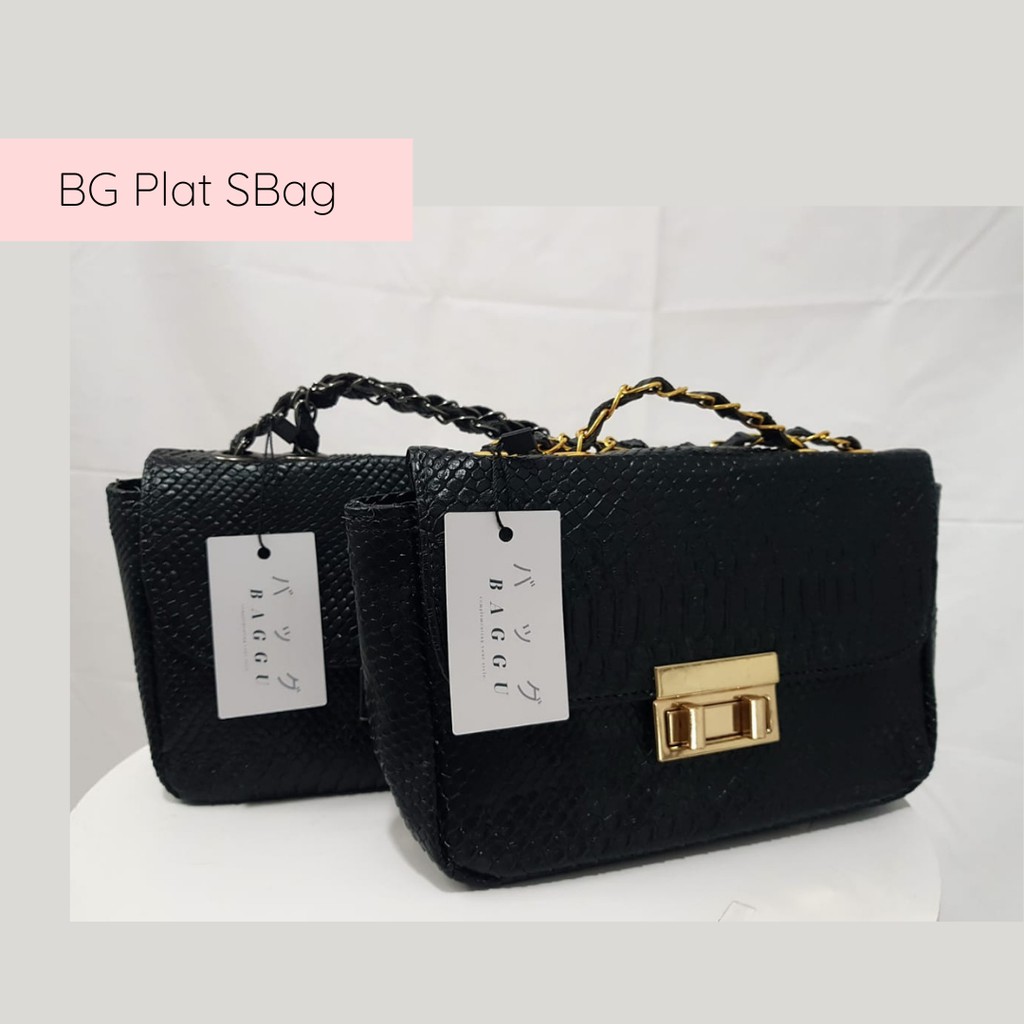 BAGGU.ID BG PLAT CROCO BAG 2 in 1 / Shoulders Bag Croco / Sling Bag Croco / Tas Slempang Kulit Korea