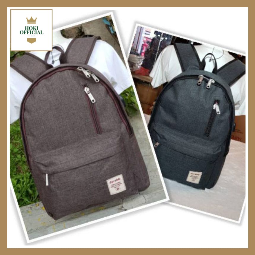 [COD] Tas Ransel Pria Wanita Kapasitas Besar Tas Warna Polos Muat Laptop Up To 16 Inch Backpack Multifungsi HokiOfficial