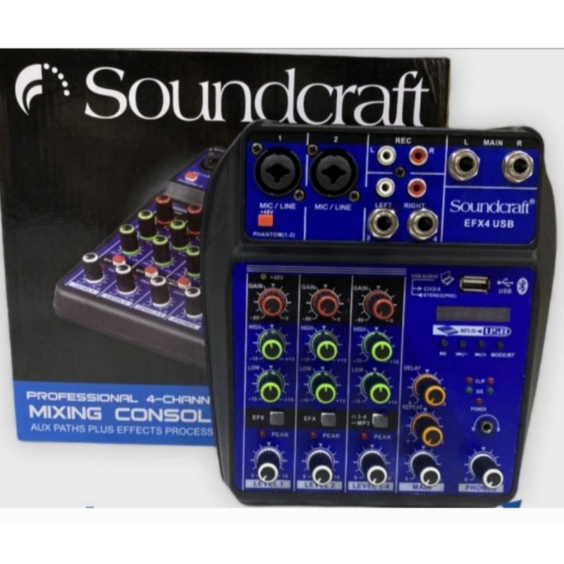 MIXER SOUNDCRAFT 4 CHANNEL EFX 4 USB BLUETOOTH SUPPORT SOUNDCRAFT PC