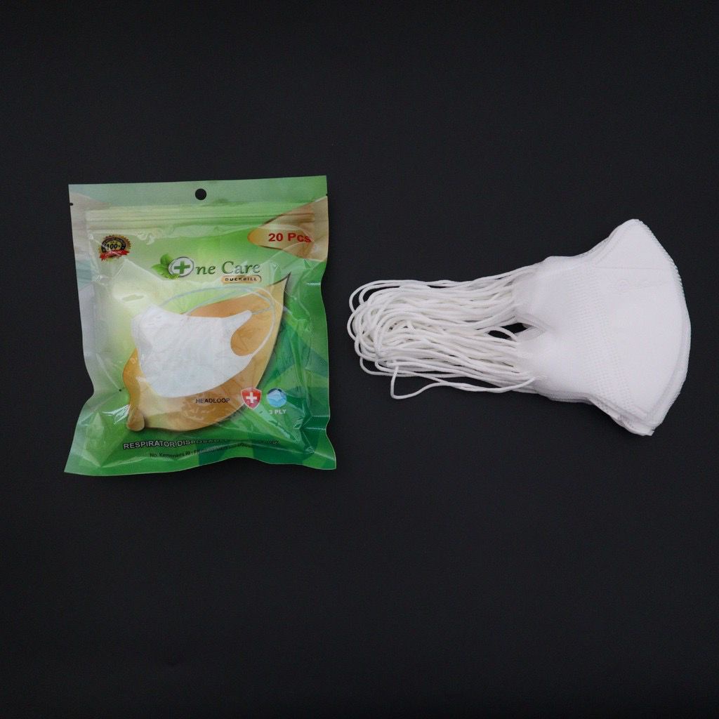 Masker HIJAB DUCKBILL Necare 20 pcs Masker Murah Duckbill Hijab Dewasa Necare 3D (Putih, Biru,Pink)