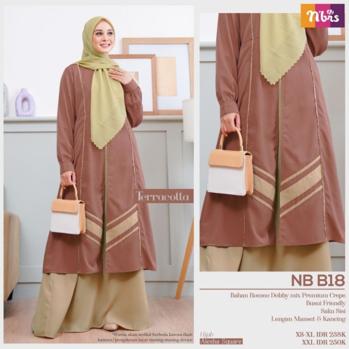 PROMO TERLARIS DRESS WANITA Gamis NB B18 Nibras / NB B18 Nbrs / Gamis Wanita Muslim Terbaru - Terrac