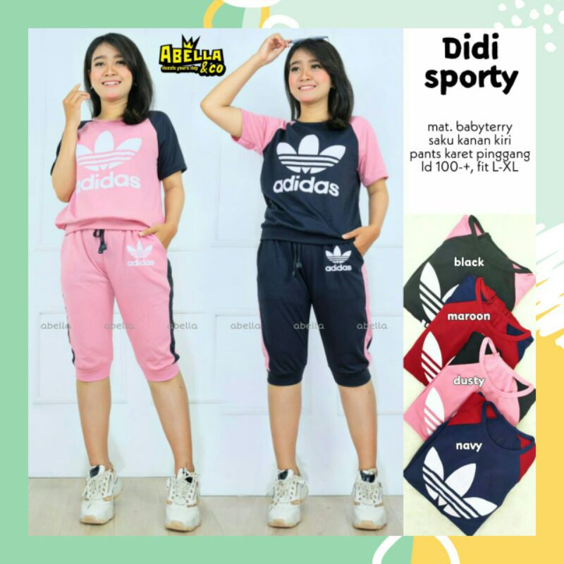 SET SETELAN PAKAIAN OLAHRAGA WANITA SEPEDA DIDI SPORTY