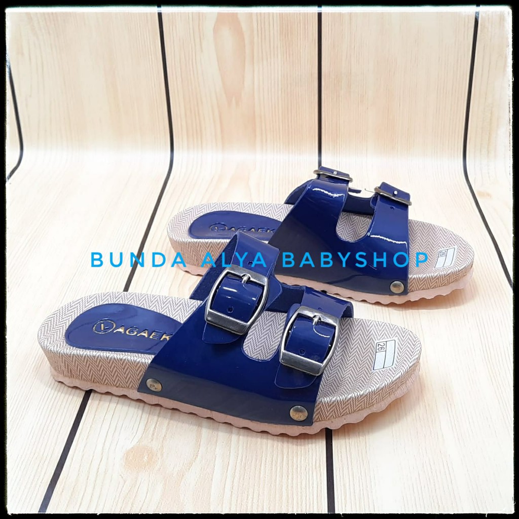 Sandal Anak Perempuan Usia 4 5 6 7 Tahun Size 26 - 33 Alas Karet - Sandal Anak Cewek Tali NAVY Alas Karet Anti Licin