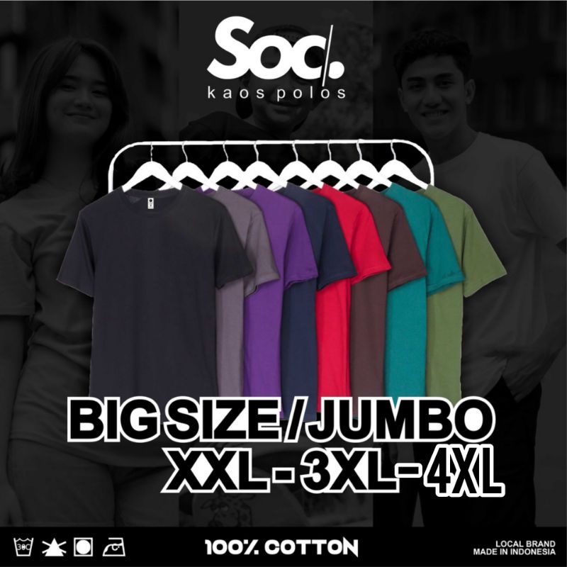 Jual BIG SIZE OVERSIZE Kaos Polos JUMBO XXL 3XL 4XL Bahan Cotton Combed