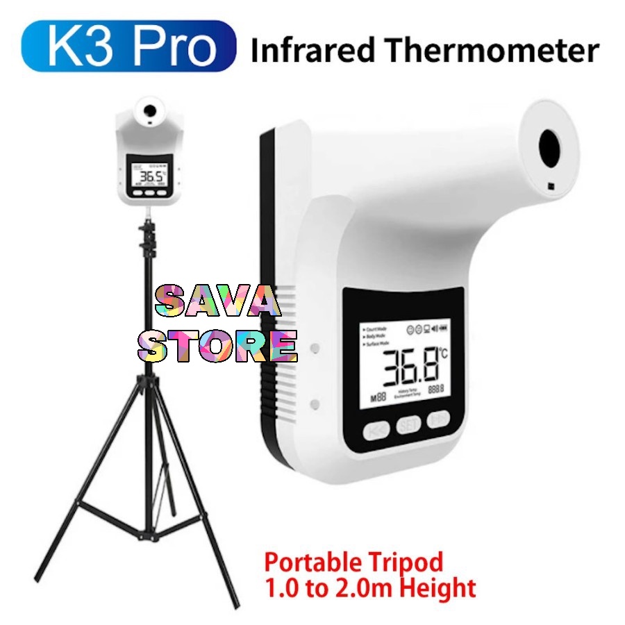 Termometer K3 Pro Infrared Non contact Paket Tripod