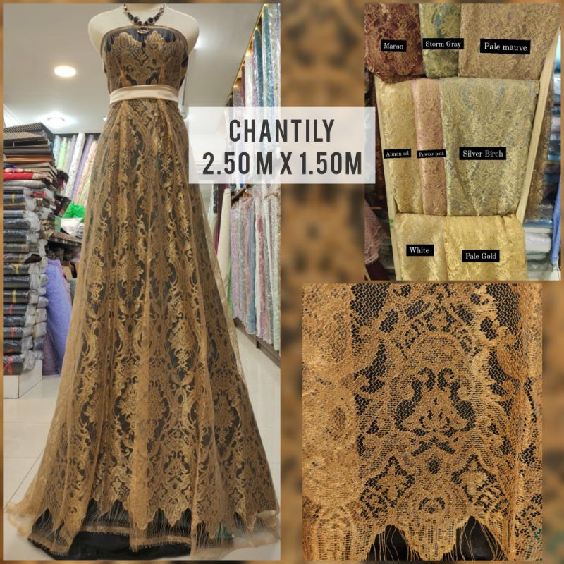 Kain Chantily Paris Panel 2.5m x 1.5m Kebaya Dress