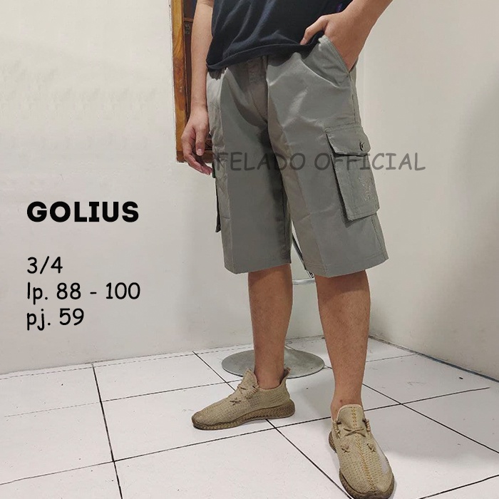 GOLIUS outfit celana pendek cargo pria wanita