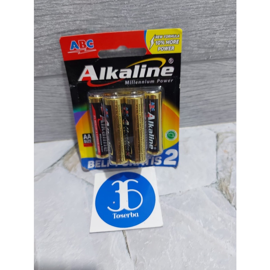 Batre ABC Alkaline AAA AA Isi 2 Isi 6 Original Baterai Alkaline