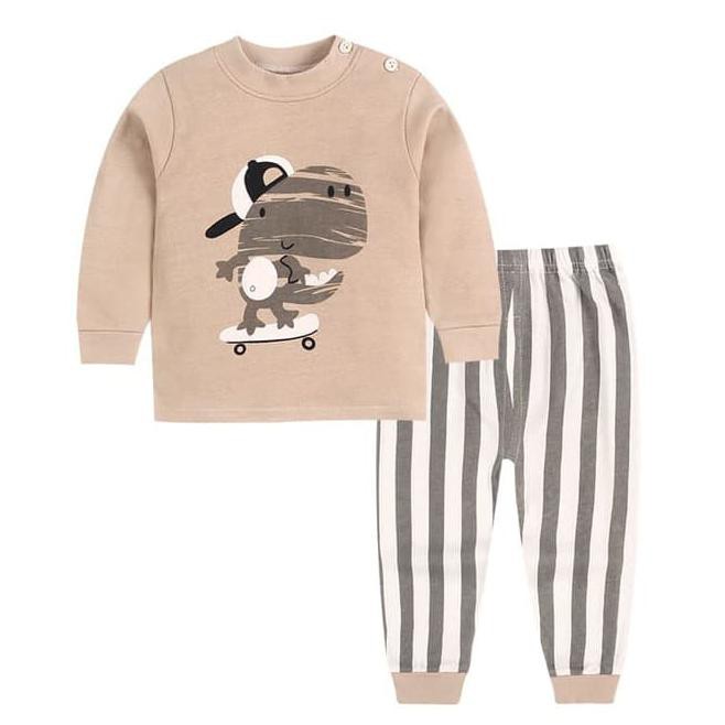 BPQK SETELAN TIDUR ANAK 9 BLN - 4 THN - MOTIF BROWN SMALL DINO B3533 5UVJ