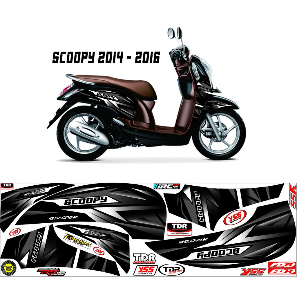 (COD) STRIPING / STIKER SET BUAT MOTOR SCOOPY FI 2014-2016 VARIASI SCOOPY FI STRIPING CUSTOM