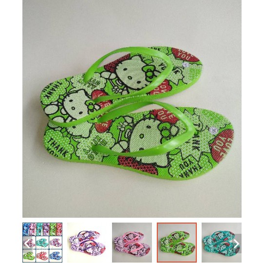 Terlaris Sandal Hello Kitty size 36-40 kode HK sandal jepit wanita motif hello kitty