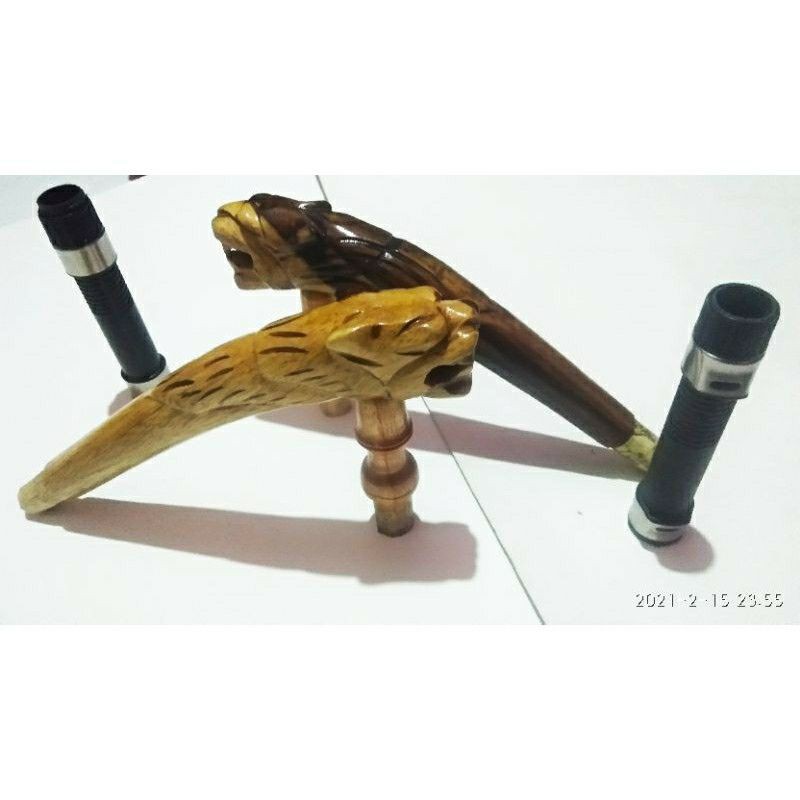 Pahul Gagang Joran Reel Ukir Motif Macan Natural