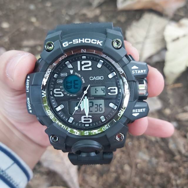 JAM TANGAN PRIA CASIO GSHOCK GWG 1000 TALI RANTAI MIKA WATERRESIST HITAM