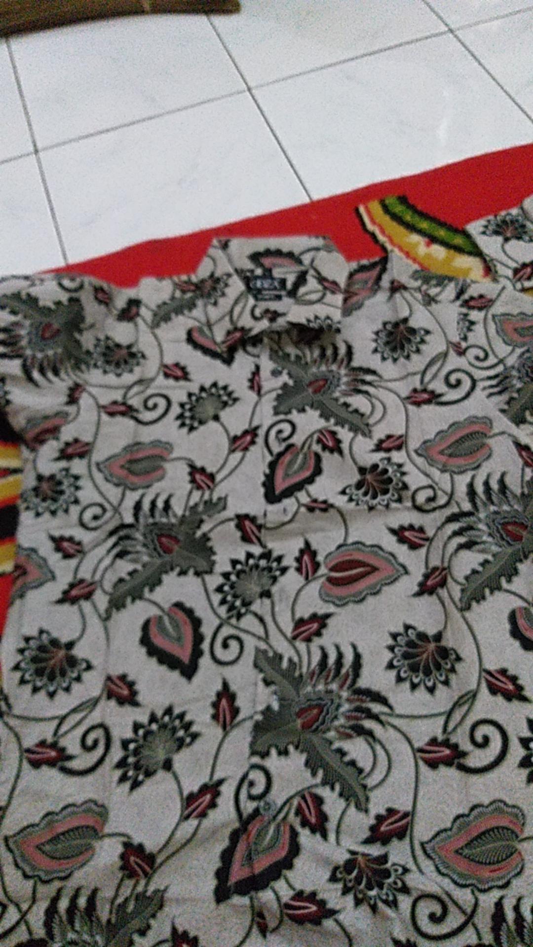 Odza Batik Lengan Panjang Modern Slimfit Modern Pria Kemeja Baju Sogan Hem Solo