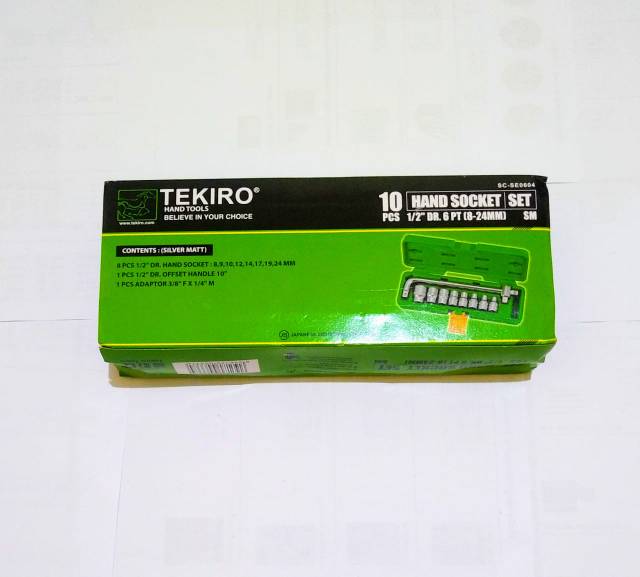 TEKIRO Socket set square 1/2&quot; isi 10pc ( 8mm - 24mm ) / TEKIRO sock set 10pc